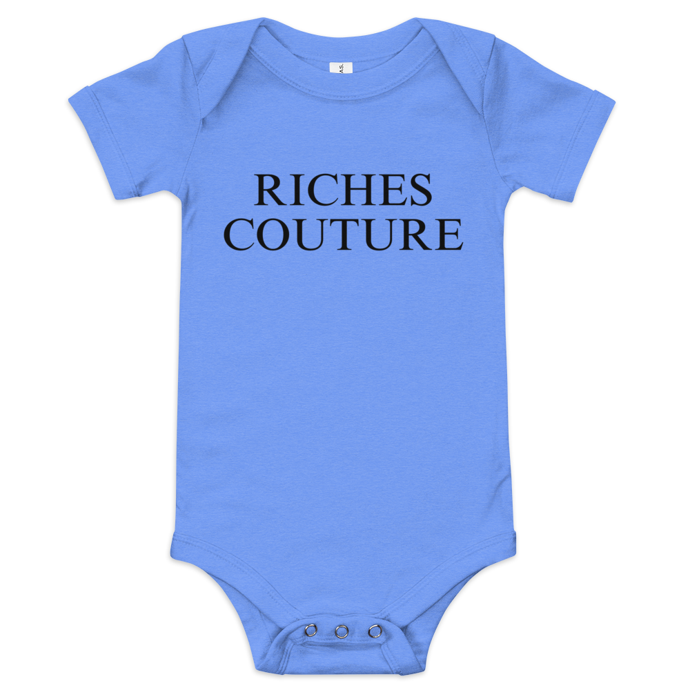 Riches Couture Luxe Baby Onsie in light blue