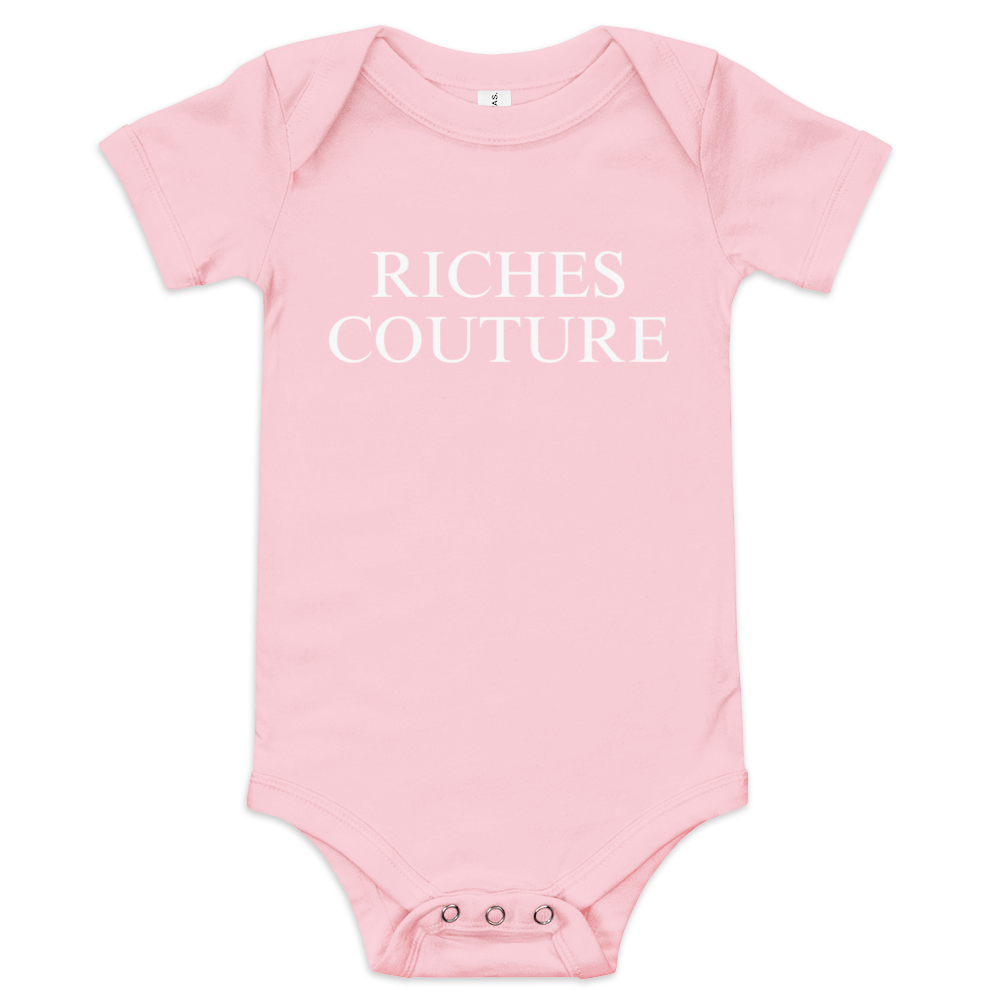 Riches Couture Luxe Baby Onsie in light pink