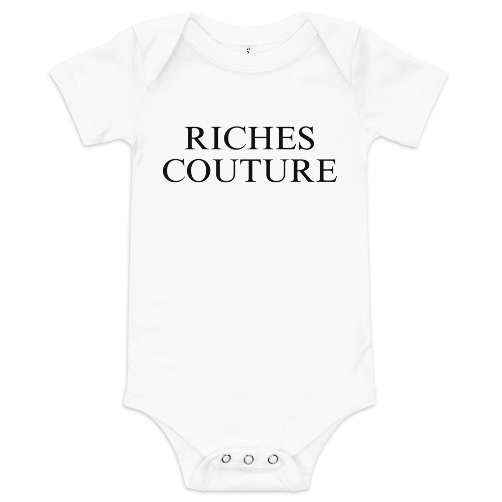 Riches Couture Luxe Baby Onsie in white