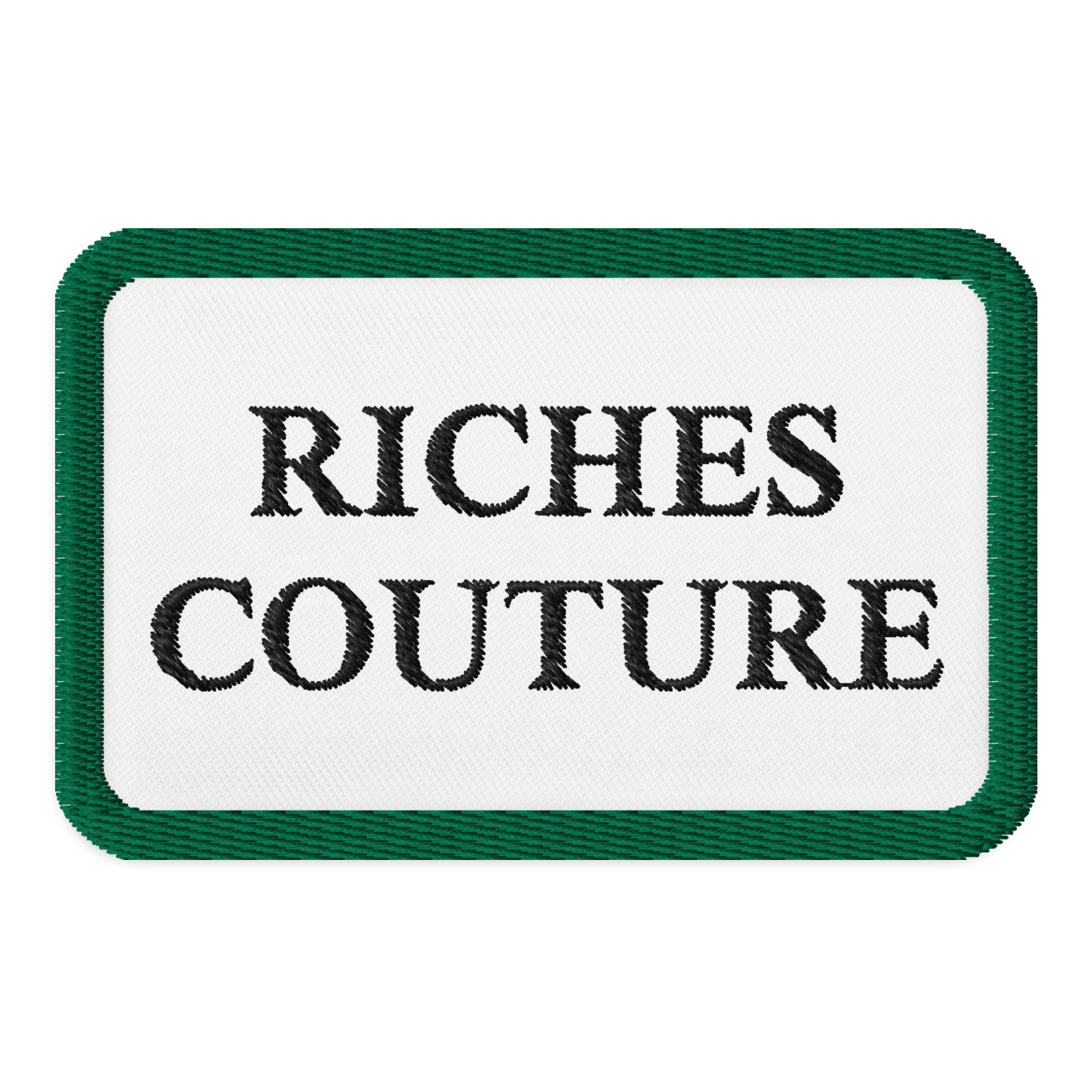 Riches Couture green embroidered patch 
