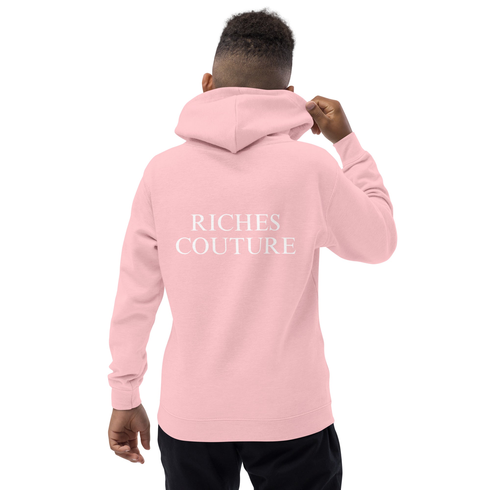 Riches Couture Boys Comfort kids’ hoodie in light pink.