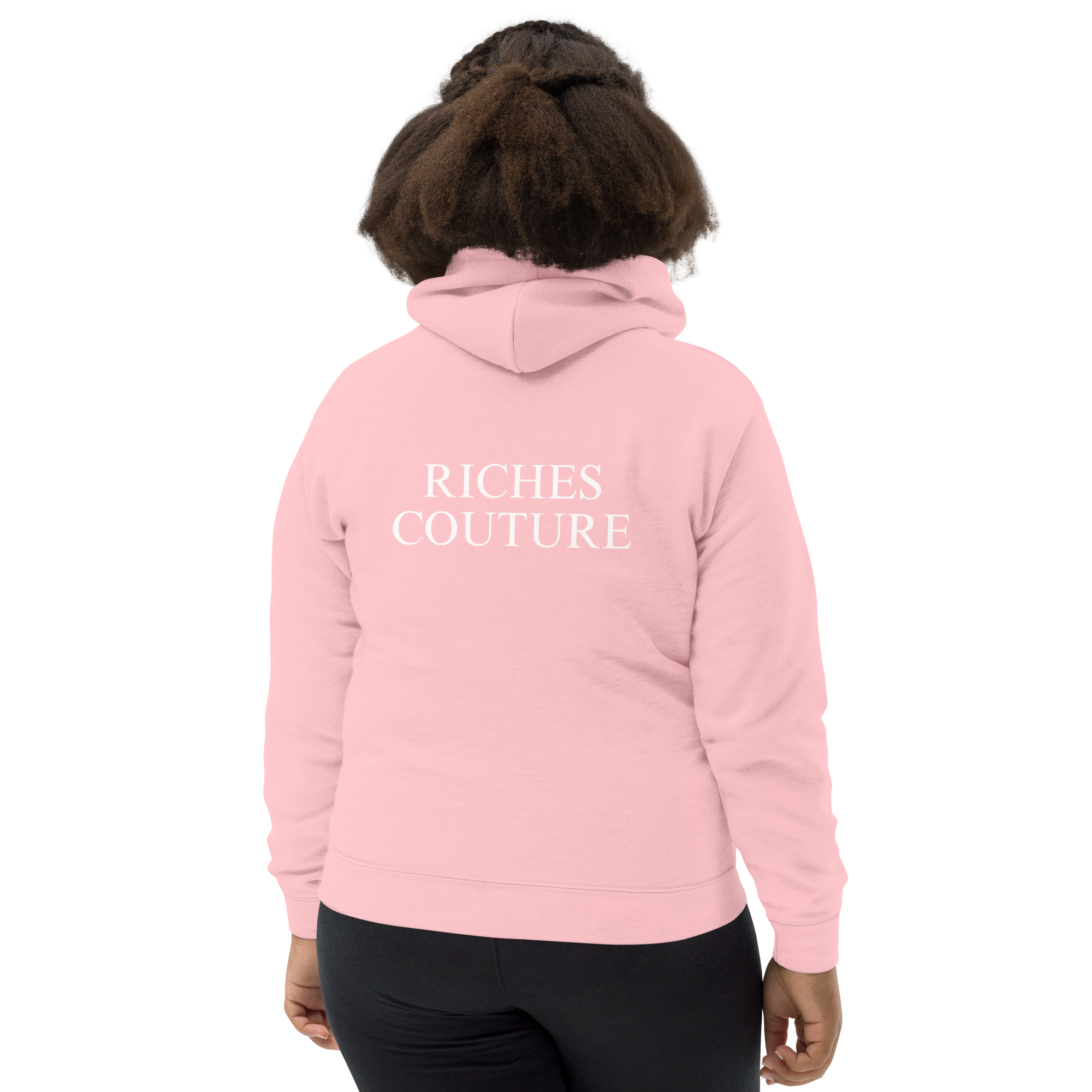 Riches Couture Girls Comfort kids’ hoodie in light pink.