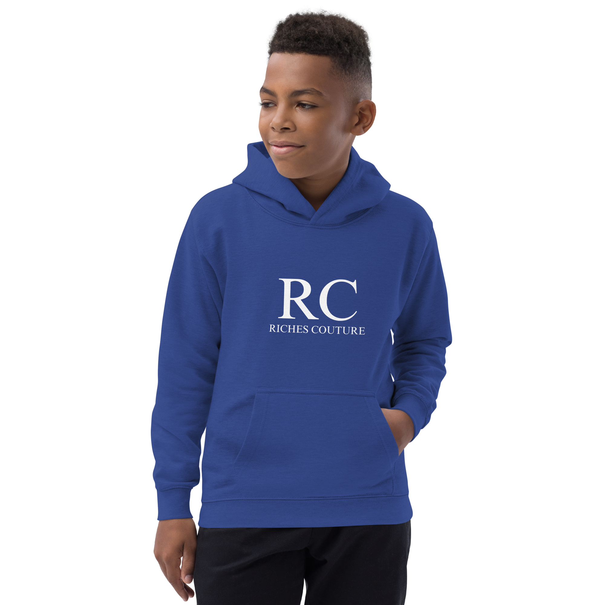 Riches Couture Boys Comfort kids’ hoodie in blue. 