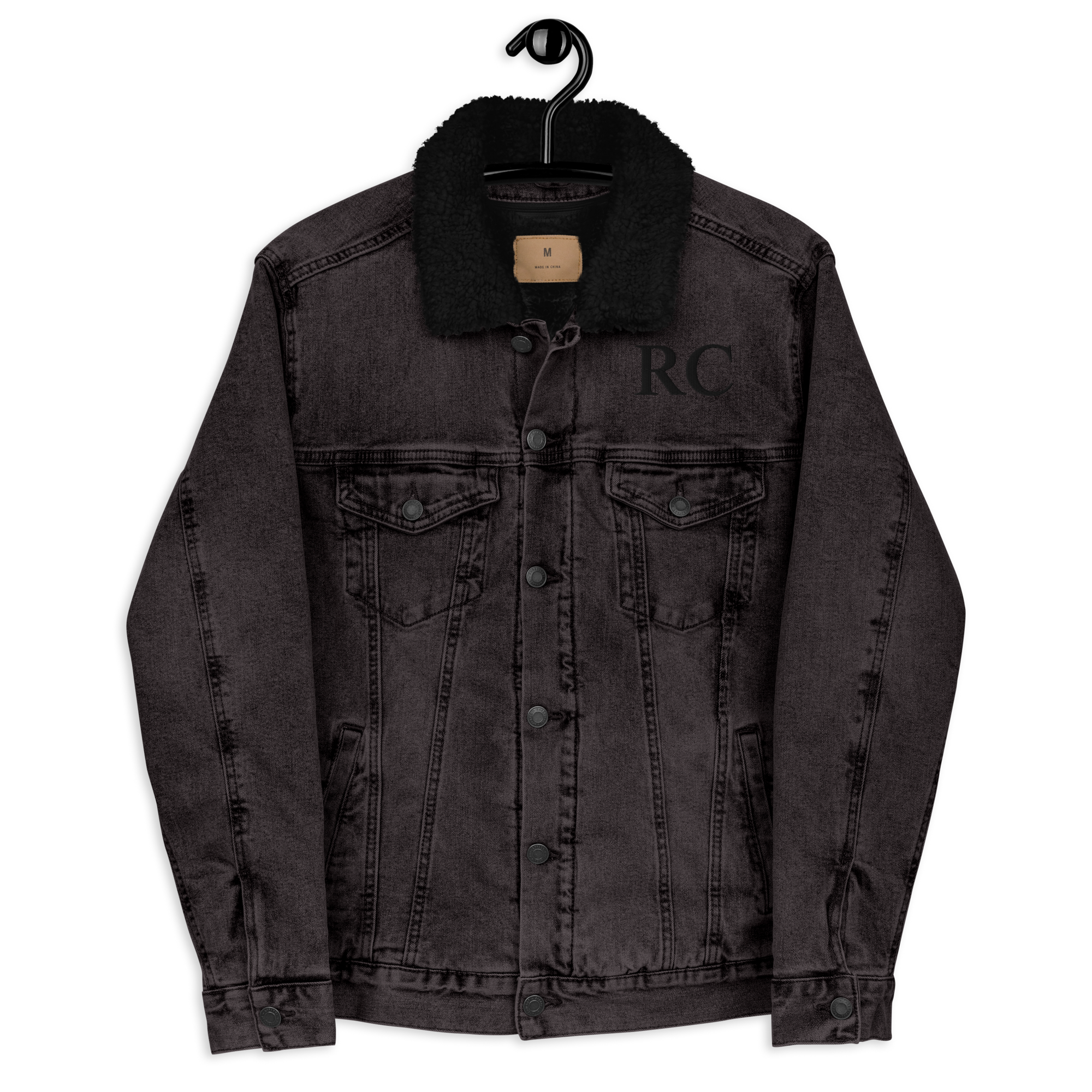 Noir Luxe Vintage Denim Sherpa jacket
