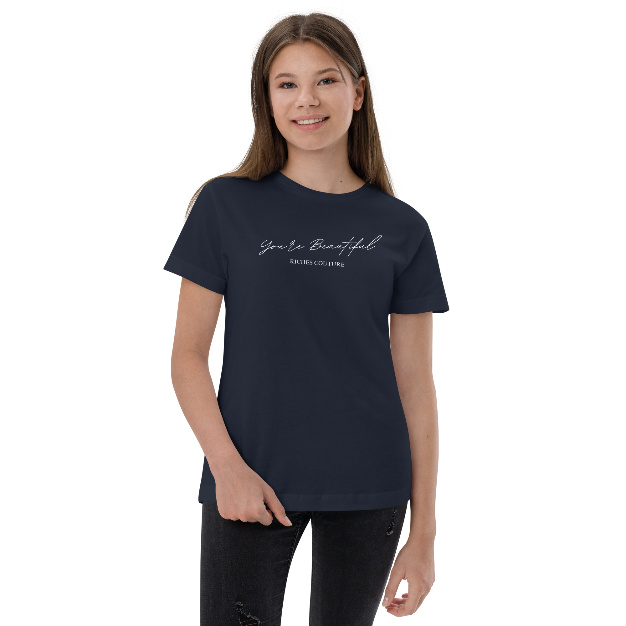  Riches Couture classic youth jersey t-shirt is soft and comfy dark blue